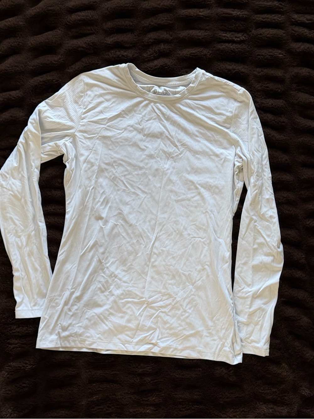 Figs women’s White Ribbed Long-Sleeve Tee